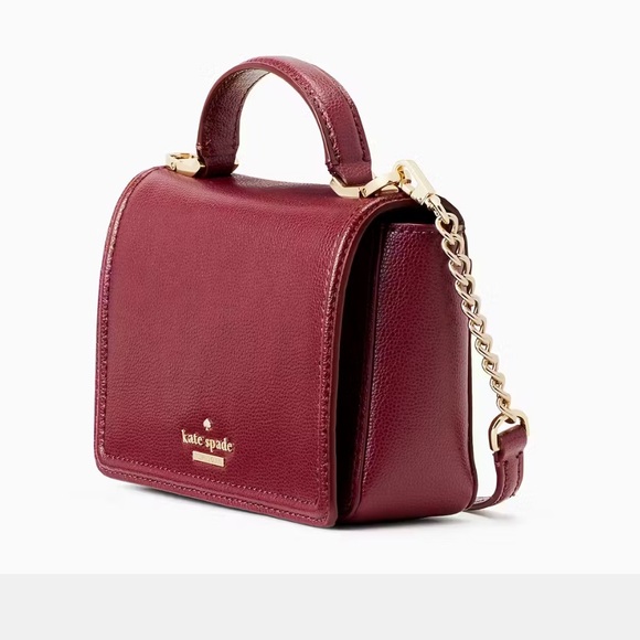 Kate Spade Wine Mini Bag with Gold Accents